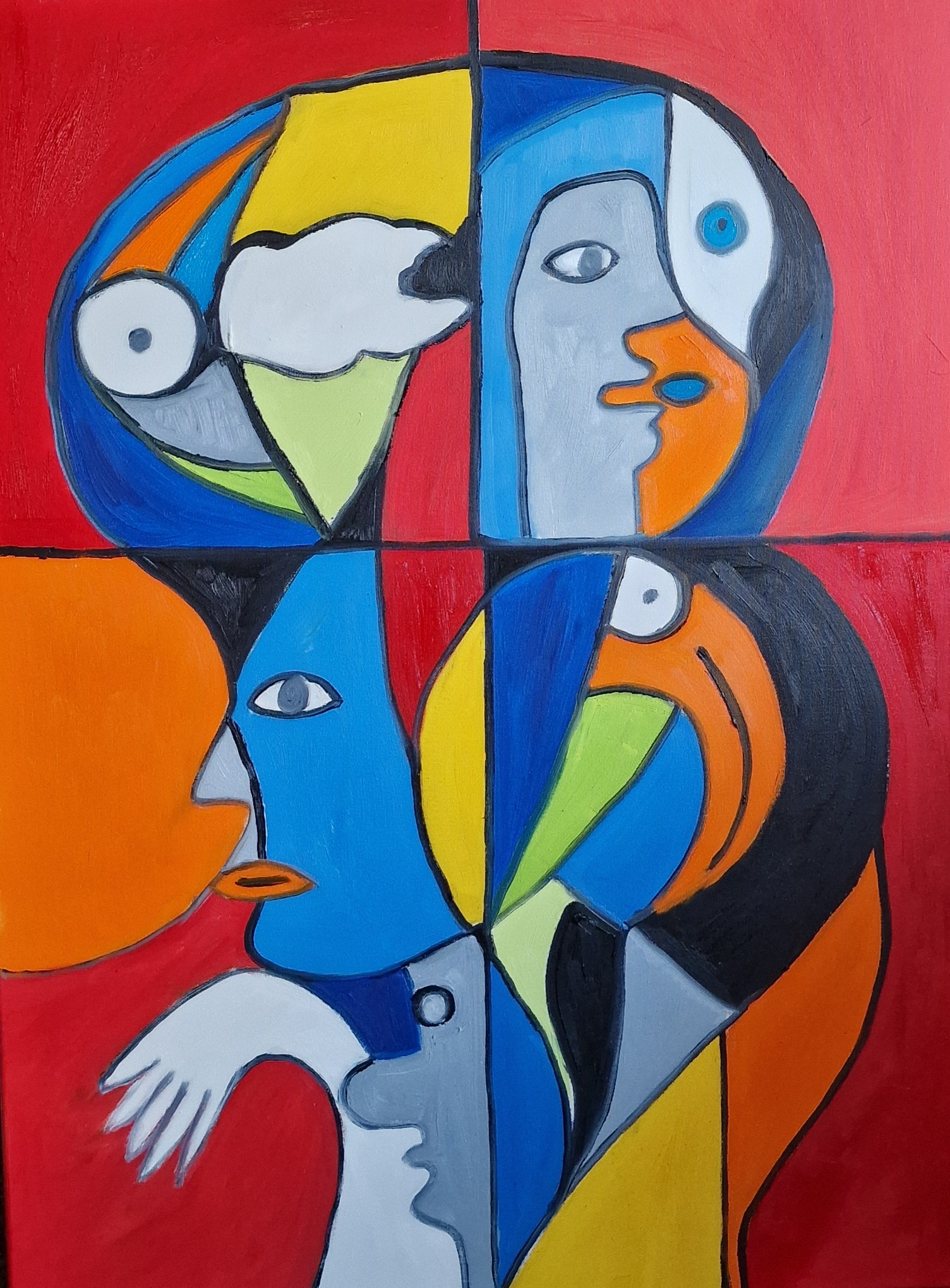 80x60cm olie på lærred The thinker